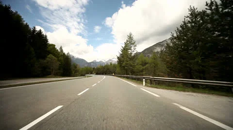 POV on highway in the alps Stock Footage 24581148