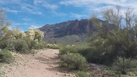 POV Hiking To Superstition Mountain- Apache Junction AZ 4K Video stock 313245001