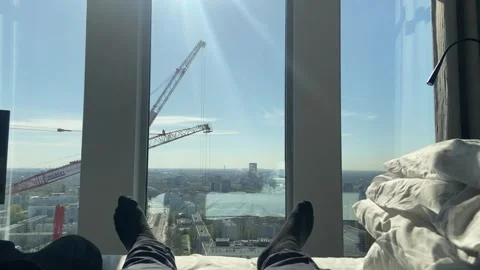 POV Hotel Suite View Alexanderplatz Panorama Berlin Apr 22 2026 Stock Footage 336280924