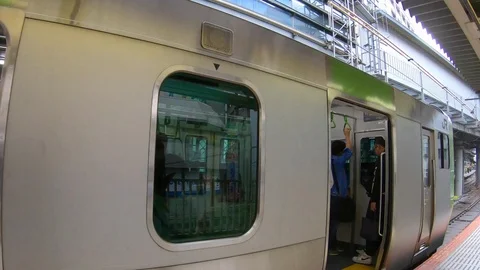 POV Hyper Lapse Walking At Yurakucho Train Station Stock Footage 96397403
