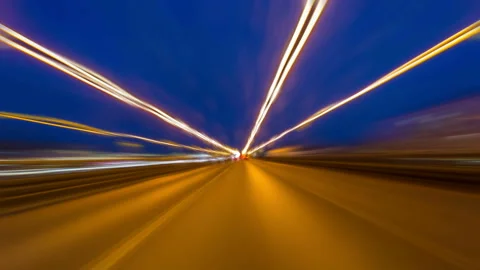 POV hyperlapse from a car driving on the highway Stock Footage 87764631