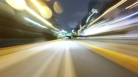 POV hyperlapse variation in rain from a running car on the highway. Stock Footage 61899455