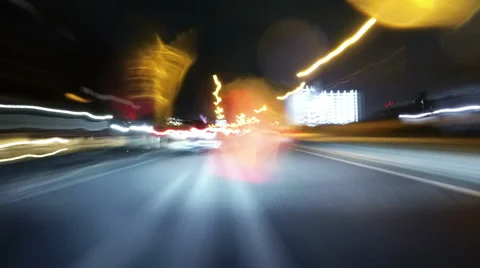 POV hyperlapse variation in rain from a running car on the highway. Stock Footage 61899693