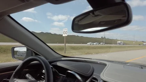 POV from inside car while moving on highway -high speed road Stock Footage 119316475