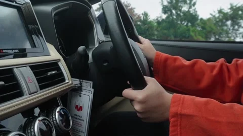 POV inside a moving car Stock Footage 301191932