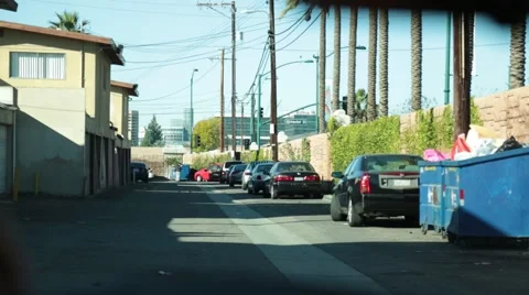 POV from Inside a police patrol car patrolling streets Stock Footage 59166075