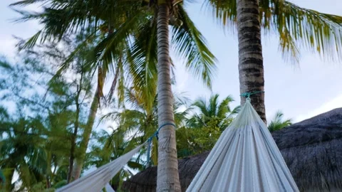 POV from inside a swinging hammock Stock Footage 178050405