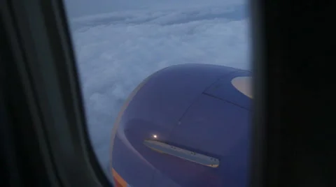 POV OF JET ENGINE OUT WINDOW Stock Footage 5089123