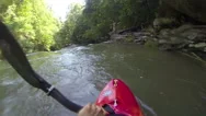 Pov Kayaker Plummets Waterfall Gopro Stock Footage