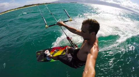 POV Kite Surfing Stock Footage 52553906