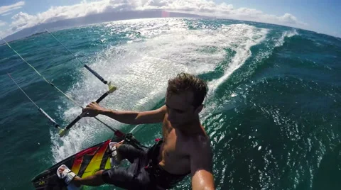 POV Kiteboarding Stock Footage 52553632