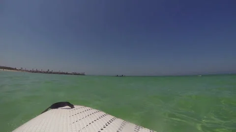 POV Laying down on a paddle board in the ocean Stock-Footage 37622267