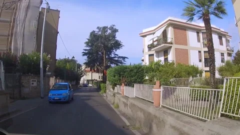 POV: Local Drive Through Township of Meta, Italy - Europe Stock Footage 150658385