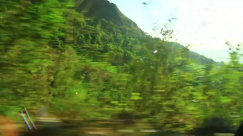 {POV} Looking at the hillside from a moving car Video stock 102775373