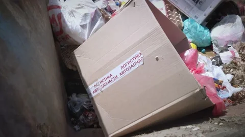 POV looking inside the trash dumpster. Stock Footage 201022015