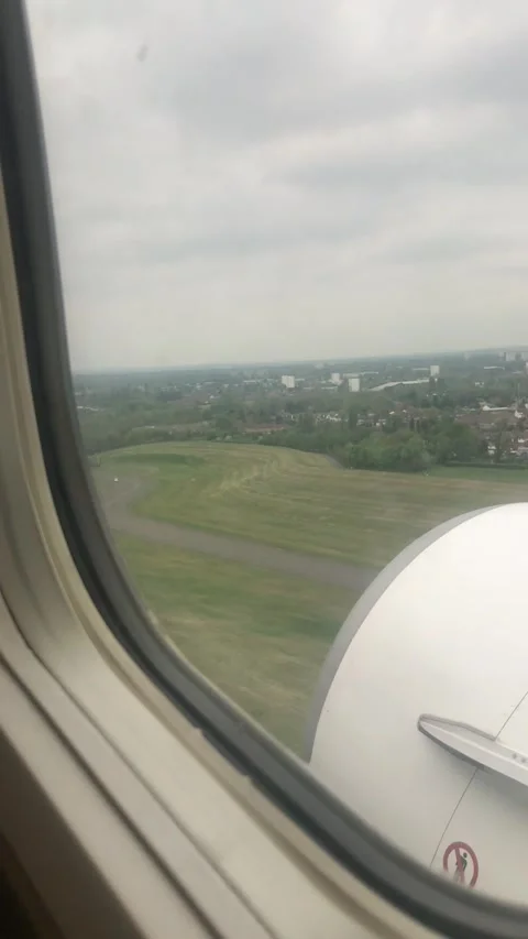 POV Looking Out Airplane Window As Jet Takes Off Runway Stock Footage 340359872