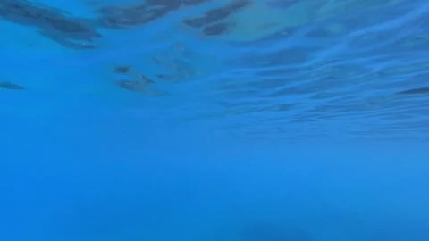 POV Looking Up at the Sea Surface from Underwater in Kefalonia Greece Stock Footage 342819584