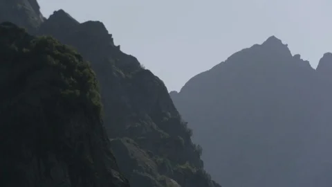 POV looking through binoculars at the mountains summer season Stock-Footage 85668498