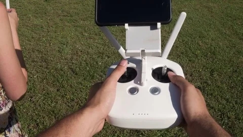 POV Of A Man Flying A Drone With His Girlfriend In The Park Stock Footage 80291714