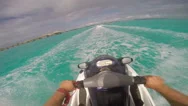 Pov Of Man Riding A Personal Watercraft In The Lagoon Around Bora Bora Island In Stock Footage