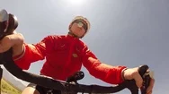 Pov Of A Man Road Biking On A Scenic Road. Stock Footage