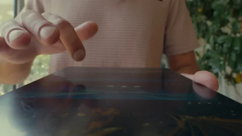 POV of a man using the tablet Stock Footage 275145401