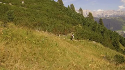 Pov, man who does hiking in high mountains Stock Footage 79916283
