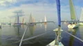 POV many sailing yachts in the sea, regatta, beautiful seascape HD Footage