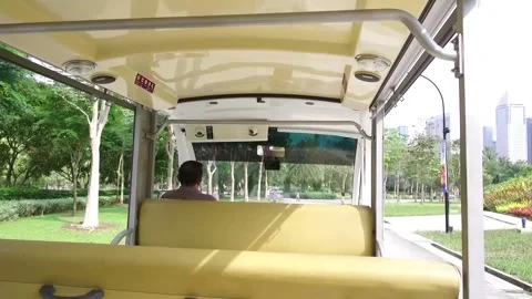 POV Mini Shuttle in Gardens by the Bay, Singapore Stock Footage 131226842