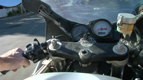 POV Motorcycle Drive Stock Footage
