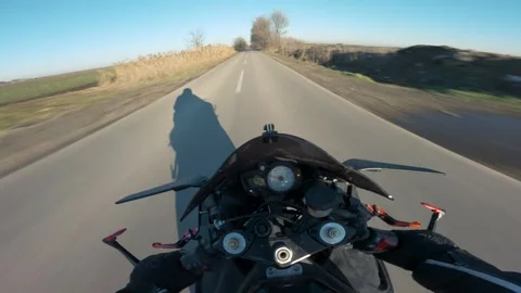POV Motorcycle Ride Under Highway Overpass in Winter Stock Footage 327995341