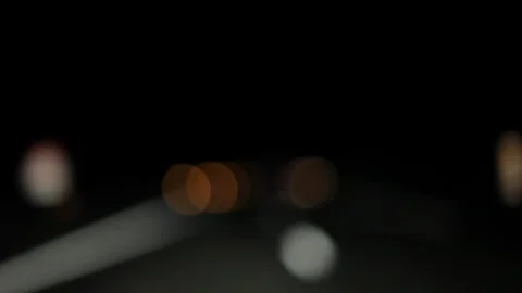 POV Night Drive On Dark Empty Road With White Lines Mystery Mood 1 Stock Footage 328231088