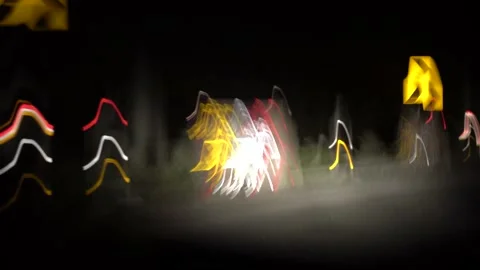 POV Night time driving on a highway, motion blur creative shot Stock Footage