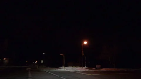 POV nights driving in empty streets near Toronto in COVID 19  pandemic lockdown 库存影片 146488864