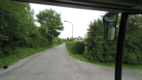 POV out of a Public Bus Stock Footage 80451535