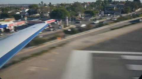 POV OUT WINDOW OF LEAR JET AS IT LANDS Stock Footage 45203974