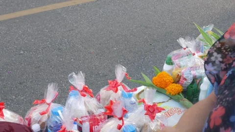Pov panning view on the table full with set of dried food were packed in a .. Stock Footage 318123486