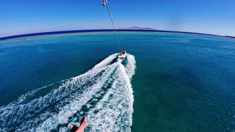 POV of parasailing over blue ocean Stock-Footage 271723922