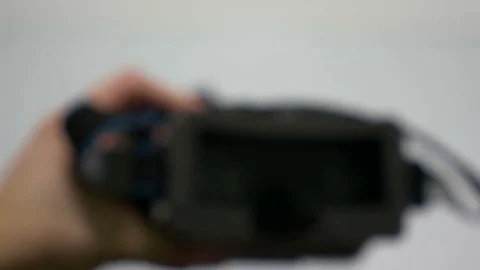 POV perspective of putting virtual reality glasses on eyes and taking them of Stock Footage 71471142