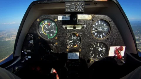 POV of pilot flying small private jet or glider Stock Footage 120778592