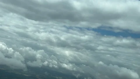 POV pilot perspective of a dramatic winter sky plenty of clouds. Immersive Stock Footage 273660044