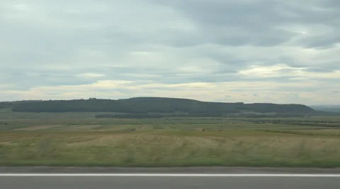 POV point of view car driving rural road green landscape sunny day countryside  Stock Footage 41483274