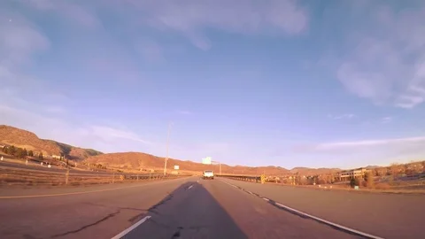 POV point of view - Driving 470 highway early in the morning. Stock Footage