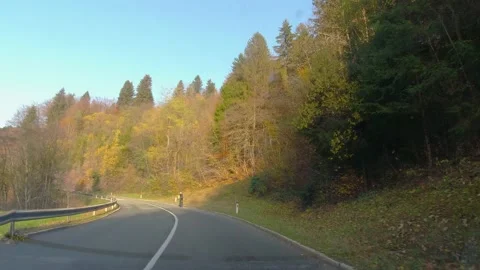 POV, point of view of driving a car on countryside road in Slovenia Stock Footage 169247558