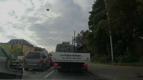 POV Point of view driving a car in Munich, Germany Stock Footage 174121130