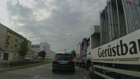 POV Point of view driving a car in Munich, Germany Stock Footage 174122784