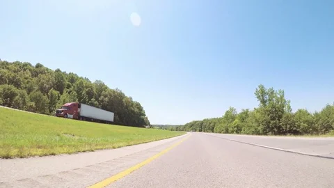 POV point of view - Driving East on Interstate Highway through Illinois. Stock Footage