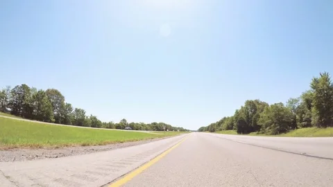 POV point of view - Driving East on Interstate Highway through Illinois. Stock Footage