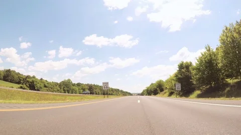 POV point of view - Driving East on Interstate Highway through Kentucky. Stock Footage