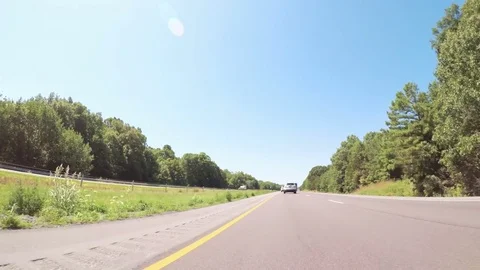 POV point of view - Driving East on Interstate Highway through Illinois. Stock Footage